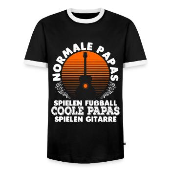 Gitarren Papa Gitarrenspieler Vater Vatertag - Männer Kontrast-T-Shirt - Schwarz/Weiß - Vorne - AI Model Female 172 light (172cm) & AI Model Male 178 light (178cm)