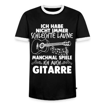 Gitarre Musikband Gitarrist Gitarrenspieler - Männer Kontrast-T-Shirt - Schwarz/Weiß - Vorne - AI Model Female 172 light (172cm) & AI Model Male 178 light (178cm)