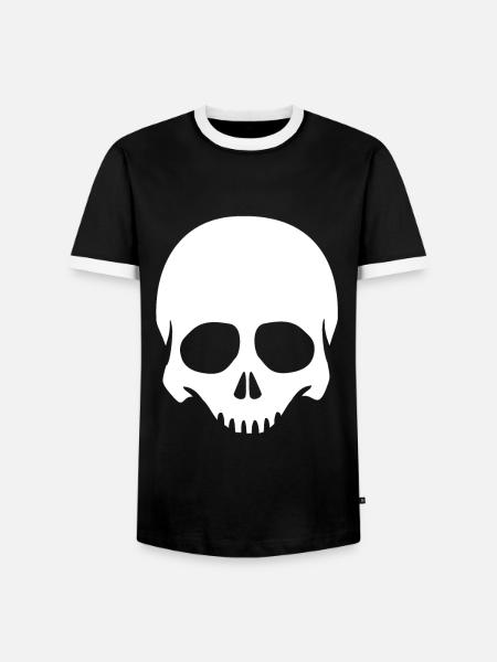 Skeleton Head Skull Skeleton - Men's Ringer Shirt - black/white