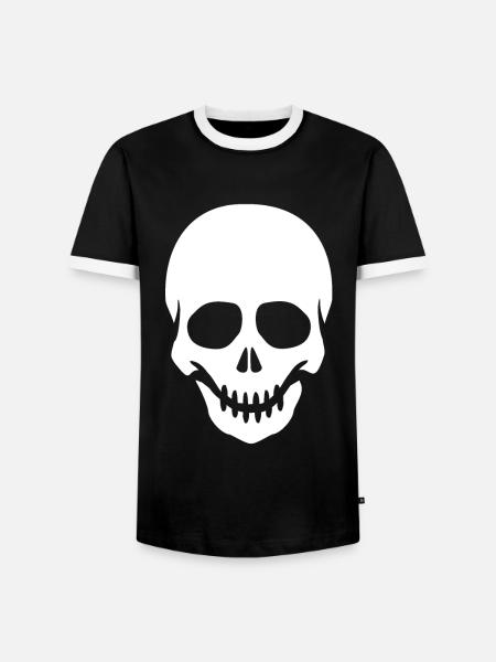 Skeleton Head Skull Skeleton - Men's Ringer Shirt - black/white