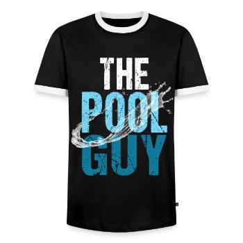 Schwimmbad Pool Junge schwimmen - Männer Kontrast-T-Shirt - Schwarz/Weiß - Vorne - AI Model Female 172 light (172cm) & AI Model Male 178 light (178cm)