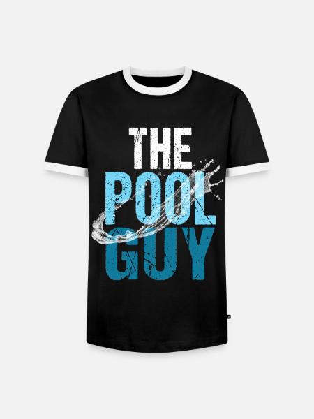 Pool pool boy swimming - Men's Ringer Shirt - black/white