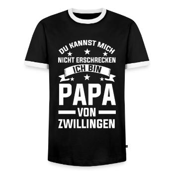 Zwillingspapa Vater Zwillinge Zwillingseltern - Männer Kontrast-T-Shirt - Schwarz/Weiß - Vorne - AI Model Female 172 light (172cm) & AI Model Male 178 light (178cm)