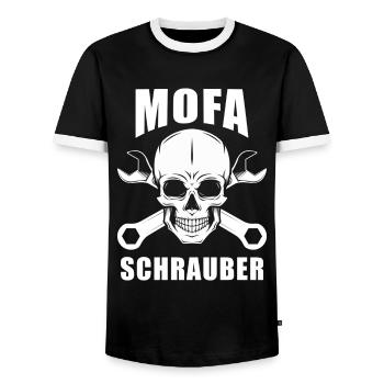 Mofa Screwdriver Mofa Screwdriver - Men's Ringer Shirt - black/white - Front - AI Model Female 172 light (172cm) & AI Model Male 178 light (178cm)