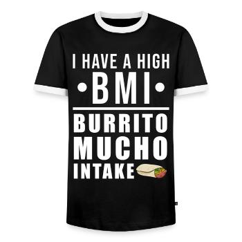 Burrito - T-shirt contrasté Homme - noir/blanc - Devant - AI Model Female 172 light (172cm) & AI Model Male 178 light (178cm)
