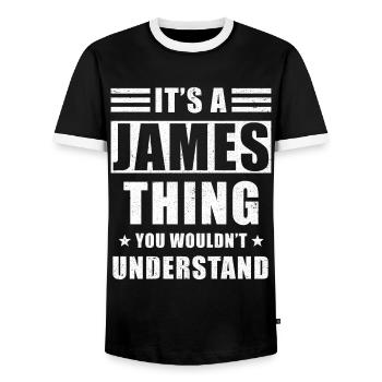 Cadeau de James - T-shirt contrasté Homme - noir/blanc - Devant - AI Model Female 172 light (172cm) & AI Model Male 178 light (178cm)