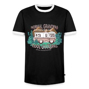 Coole Opas fahren Wohnmobil - Männer Kontrast-T-Shirt - Schwarz/Weiß - Vorne - AI Model Female 172 light (172cm) & AI Model Male 178 light (178cm)