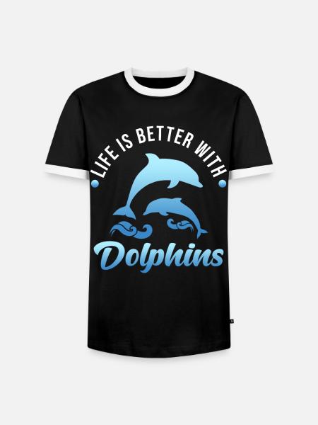 Delfin - Männer Kontrast-T-Shirt - Schwarz/Weiß