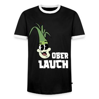 Ober Lauch - Fitness Gym Lauch Witz - Männer Kontrast-T-Shirt - Schwarz/Weiß - Vorne - AI Model Female 172 light (172cm) & AI Model Male 178 light (178cm)
