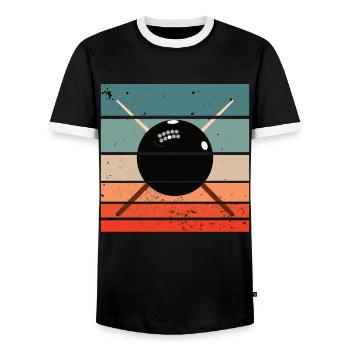 Snooker Pool & Billard Retro Vintage Style - Männer Kontrast-T-Shirt - Schwarz/Weiß - Vorne - AI Model Female 172 light (172cm) & AI Model Male 178 light (178cm)