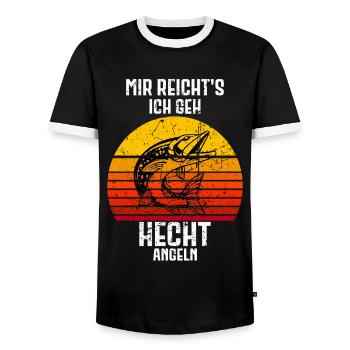 Hecht Angeln Angler Pike - Männer Kontrast-T-Shirt - Schwarz/Weiß - Vorne - AI Model Female 172 light (172cm) & AI Model Male 178 light (178cm)