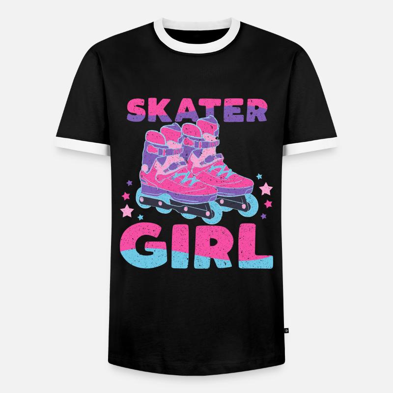 Roller Skates Running Roller Skates - Men's Ringer Shirt - black/white