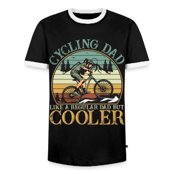 Cycling Dad Regular Dad But Cooler Vintage Sunset - Men's Ringer Shirt - black/white - Front - AI Model Female 172 light (172cm) & AI Model Male 178 light (178cm)