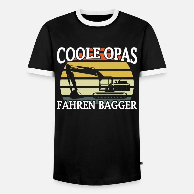 Baggerführer Geschenk Baggerfahrer Opa Bagger - Männer Kontrast-T-Shirt - Schwarz/Weiß