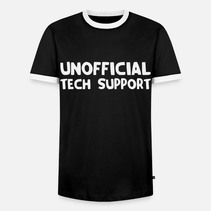 inoffizieller technischer Support - Männer Kontrast-T-Shirt - Schwarz/Weiß
