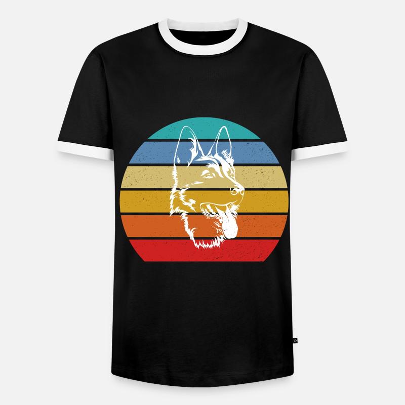 German Shepherd - Men's Ringer Shirt - black/white