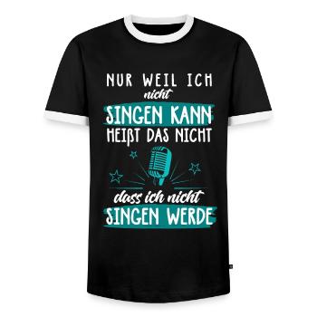 Karaoke Sängerin Sänger Musik Singen Mikrofon Bar - Männer Kontrast-T-Shirt - Schwarz/Weiß - Vorne - AI Model Female 172 light (172cm) & AI Model Male 178 light (178cm)