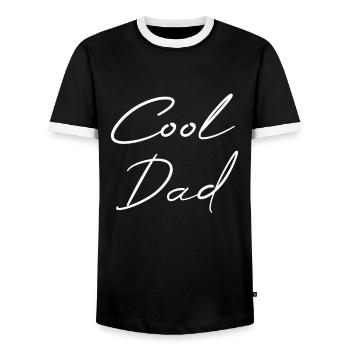 Cool Dad - Men's Ringer Shirt - black/white - Front - AI Model Female 172 light (172cm) & AI Model Male 178 light (178cm)