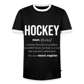 Hockey - T-shirt contrasté Homme - noir/blanc - Devant - AI Model Female 172 light (172cm) & AI Model Male 178 light (178cm)