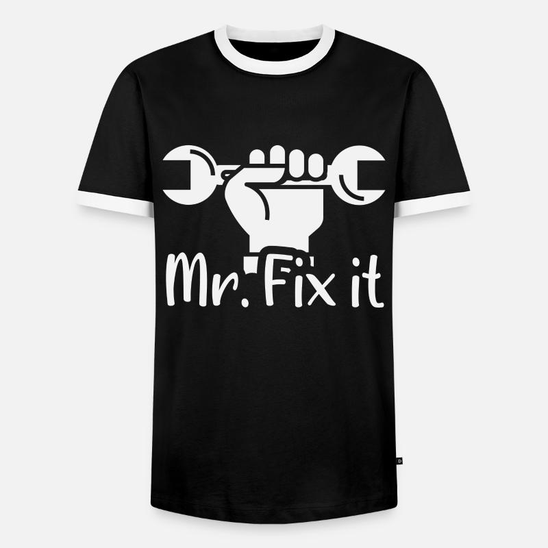 Mr. Fix It - Männer Kontrast-T-Shirt - Schwarz/Weiß