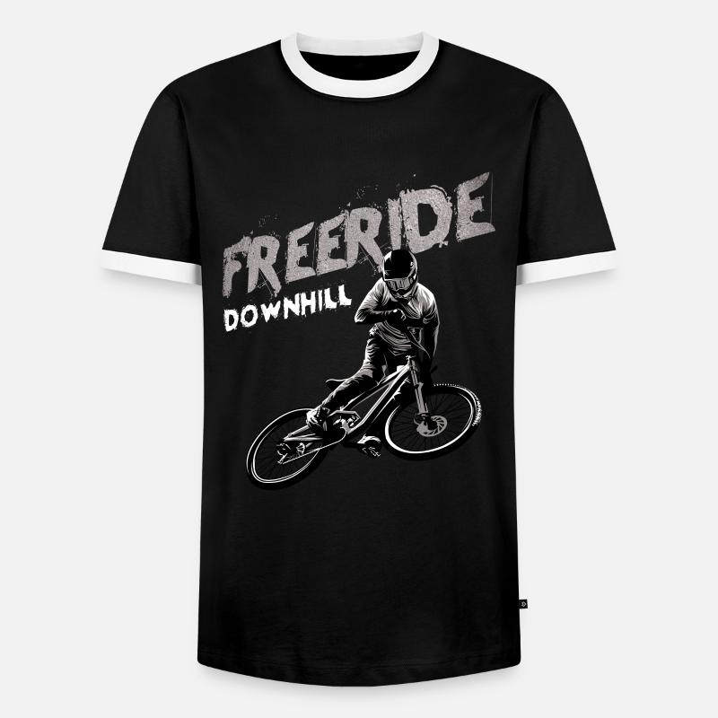 Freeride Downhill Mountainbiker Geschenk - Männer Kontrast-T-Shirt - Schwarz/Weiß