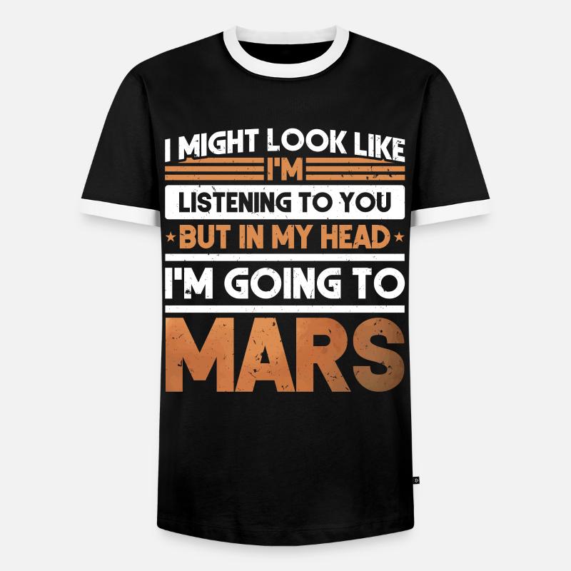 Mars - Men's Ringer Shirt - black/white