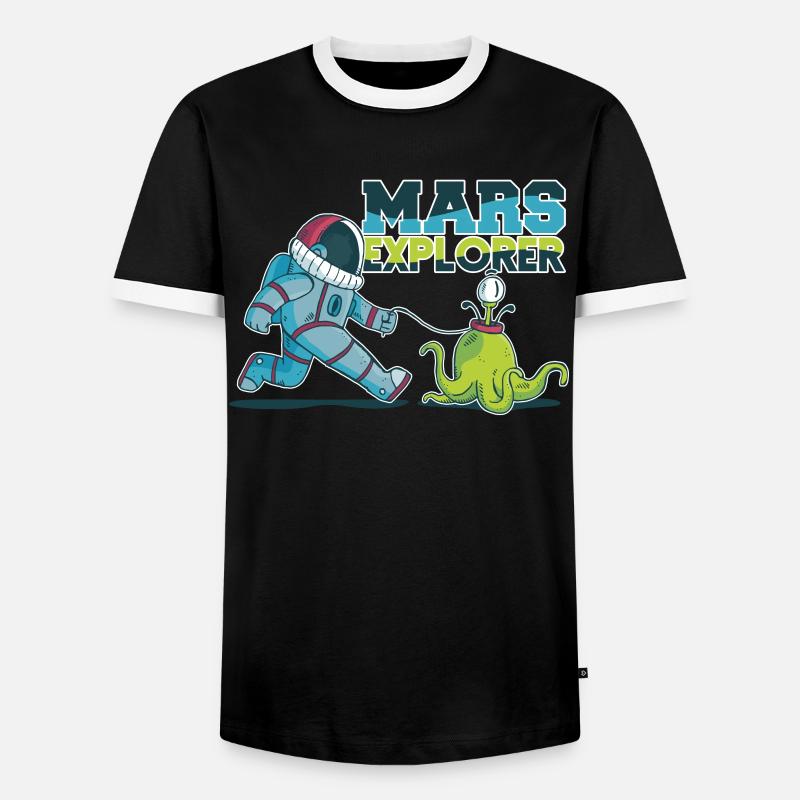 Mars - Men's Ringer Shirt - black/white