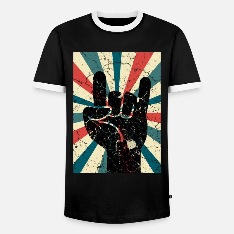 Devil's Horn Punks - Men's Ringer Shirt - black/white