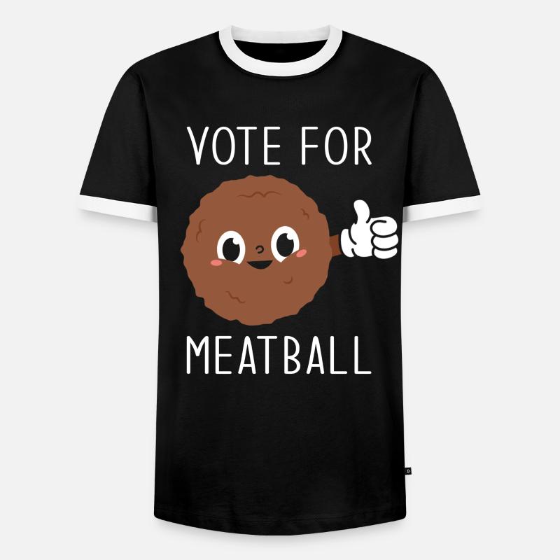 Fleischbällchen - Männer Kontrast-T-Shirt - Schwarz/Weiß
