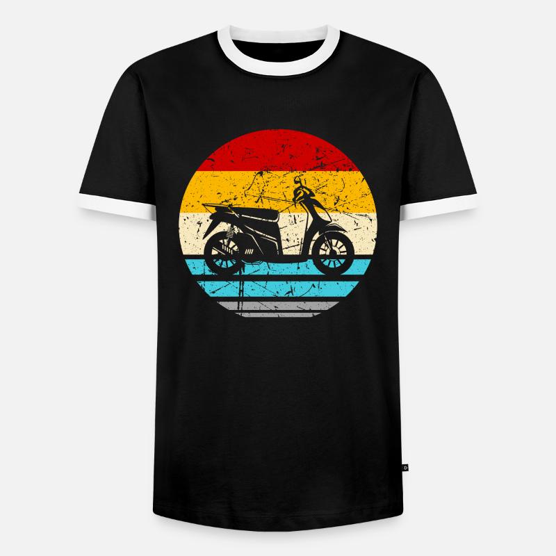 Motorroller Rollerfahrer Motorrad - Männer Kontrast-T-Shirt - Schwarz/Weiß