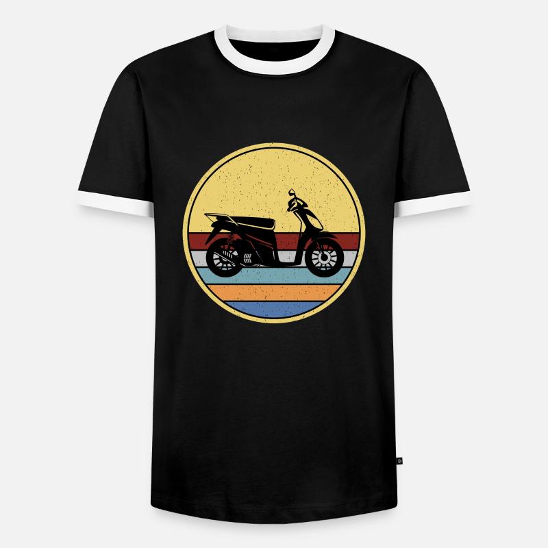 Motorroller Rollerfahrer Motorrad - Männer Kontrast-T-Shirt - Schwarz/Weiß