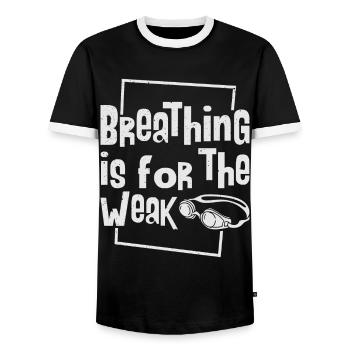 Schwimmer Schwimmen - Männer Kontrast-T-Shirt - Schwarz/Weiß - Vorne - AI Model Female 172 light (172cm) & AI Model Male 178 light (178cm)