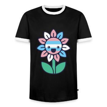 Transgenre Genderqueer Trans - T-shirt contrasté Homme - noir/blanc - Devant - AI Model Female 172 light (172cm) & AI Model Male 178 light (178cm)