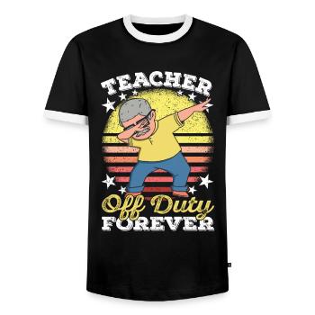 Professeur d’anglais Pension Pension professeur Pension - T-shirt contrasté Homme - noir/blanc - Devant - AI Model Female 172 light (172cm) & AI Model Male 178 light (178cm)