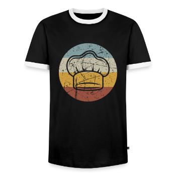 Koch Kochen Grillen Küche Essen - Männer Kontrast-T-Shirt - Schwarz/Weiß - Vorne - AI Model Female 172 light (172cm) & AI Model Male 178 light (178cm)