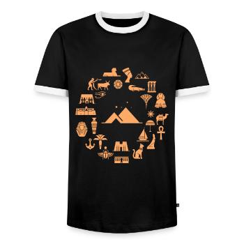Égypte pyramide temple égyptien - T-shirt contrasté Homme - noir/blanc - Devant - AI Model Female 172 light (172cm) & AI Model Male 178 light (178cm)