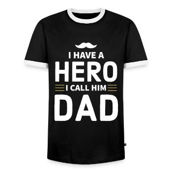 Fête des Pères, Fête des Pères, Fête des Pères, Fête des Pères - T-shirt contrasté Homme - noir/blanc - Devant - AI Model Female 172 light (172cm) & AI Model Male 178 light (178cm)