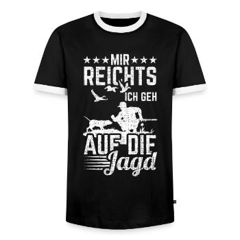 Jagd Mir Reichts Ich Geh Auf Die Jagd - Männer Kontrast-T-Shirt - Schwarz/Weiß - Vorne - AI Model Female 172 light (172cm) & AI Model Male 178 light (178cm)