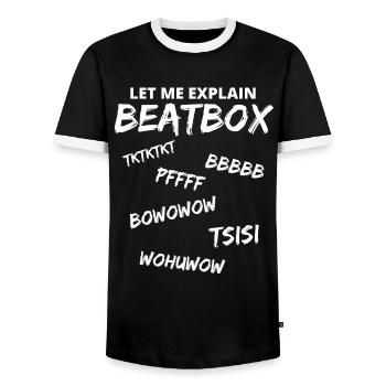 Beatbox / Beatboxing / Music / Beatbox battle Beat - Männer Kontrast-T-Shirt - Schwarz/Weiß - Vorne - AI Model Female 172 light (172cm) & AI Model Male 178 light (178cm)