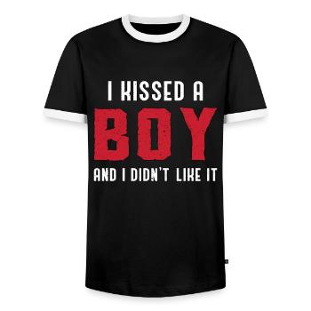 Lesbisch Lesbe Regenbogen Lesben LGBT Geschenk - Männer Kontrast-T-Shirt - Schwarz/Weiß - Vorne - AI Model Female 172 light (172cm) & AI Model Male 178 light (178cm)