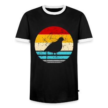 Caillettes cailles cailler cultivateurs de cailles - T-shirt contrasté Homme - noir/blanc - Devant - AI Model Female 172 light (172cm) & AI Model Male 178 light (178cm)