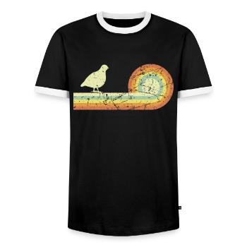 Caillettes cailles cailler cultivateurs de cailles - T-shirt contrasté Homme - noir/blanc - Devant - AI Model Female 172 light (172cm) & AI Model Male 178 light (178cm)