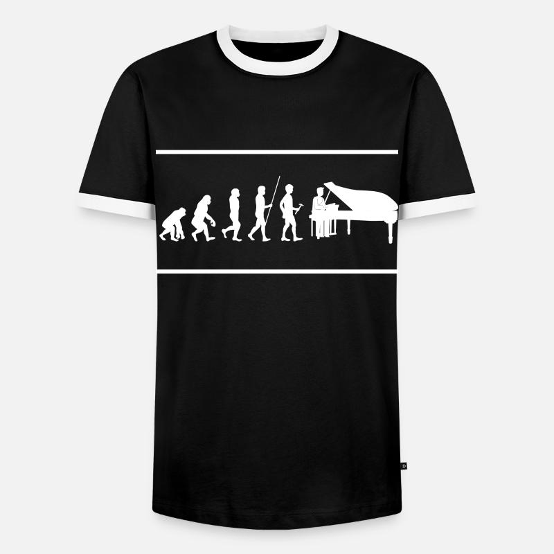 Piano - Männer Kontrast-T-Shirt - Schwarz/Weiß