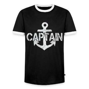 Capitaine - T-shirt contrasté Homme - noir/blanc - Devant - AI Model Female 172 light (172cm) & AI Model Male 178 light (178cm)