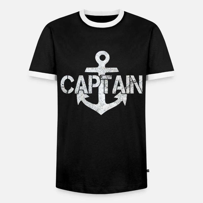 captain - Men's Ringer Shirt - black/white