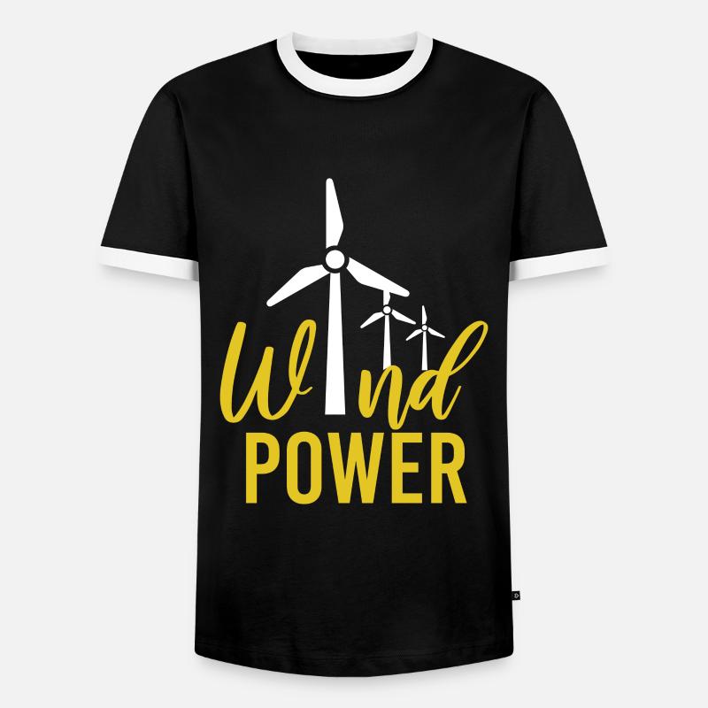 Windpower Windkraft Windenergie - Männer Kontrast-T-Shirt - Schwarz/Weiß