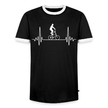 wysoki rower - T-shirt contrasté Homme - noir/blanc - Devant - AI Model Female 172 light (172cm) & AI Model Male 178 light (178cm)
