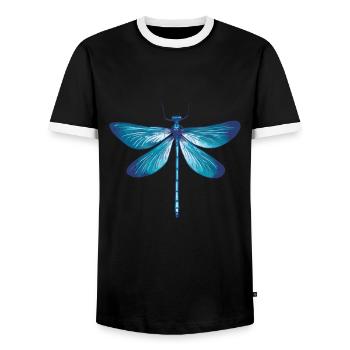 Dragonfly Dragonflies Insects Nature Entomologist Biologist - Men's Ringer Shirt - black/white - Front - AI Model Female 172 light (172cm) & AI Model Male 178 light (178cm)
