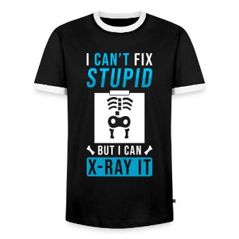 X-ray radiologist gift - Men's Ringer Shirt - black/white - Front - AI Model Female 172 light (172cm) & AI Model Male 178 light (178cm)