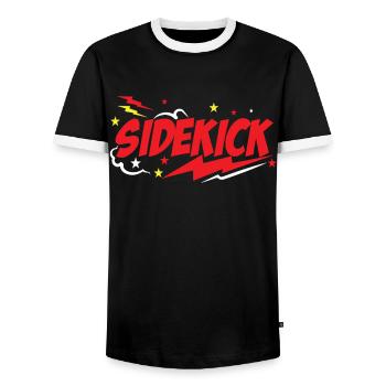 Dad Sidekicks Matching - T-shirt contrasté Homme - noir/blanc - Devant - AI Model Female 172 light (172cm) & AI Model Male 178 light (178cm)